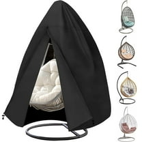 Katinyos Patio Egg Chair Cover, Outdoor Chair Covers with Zipper, Secure Fit Buckle and Adjustable Hem Cord, Heavy Duty Weather Resistant Furniture Covers for Single Egg Chair Swing