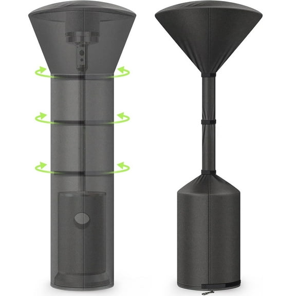 Katinyos Patio Heater Covers, Heavy Duty Garden Heat Lamp Cover with Zipper and Storage Bag, Propane Heater Cover for Standing Heater