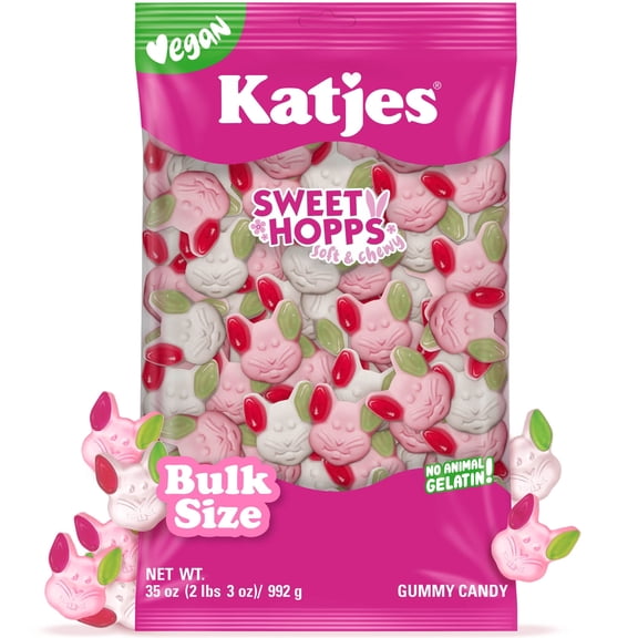 Katjes Sweet Hopps Foam and Fruity Gummy Candy, Vegan, Gelatin Free, 35 oz