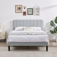 thumbnail image 1 of Katkuca Queen Upholstered Platform Bed Frame with Adjustable Headboard, Strong Wood Slats Support, Mattress Foundation, No Box Spring Needed, Easy Assembly, Light Gray, 1 of 7