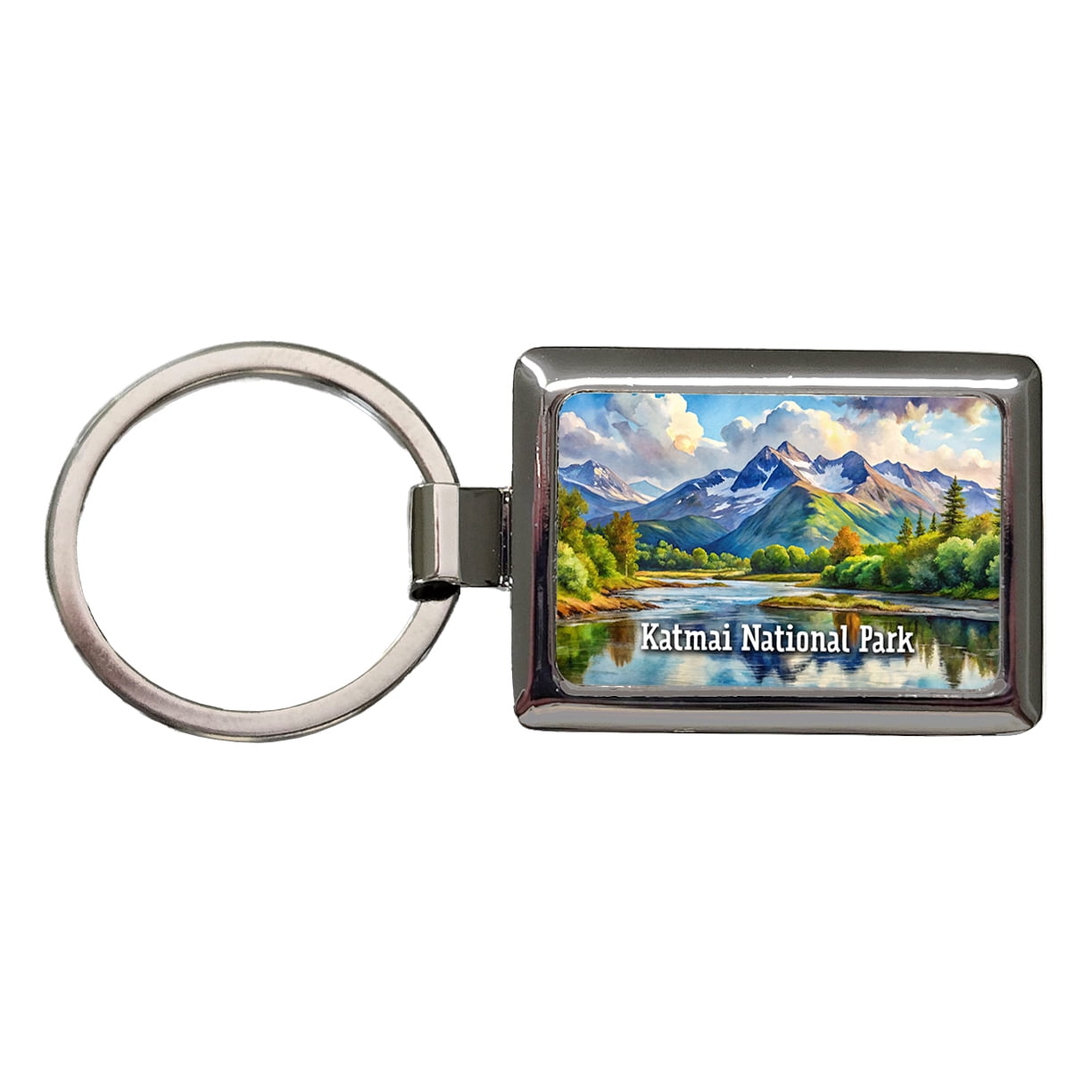 Katmai National Park Alaska Metal Rectangle Keychain - Walmart.com