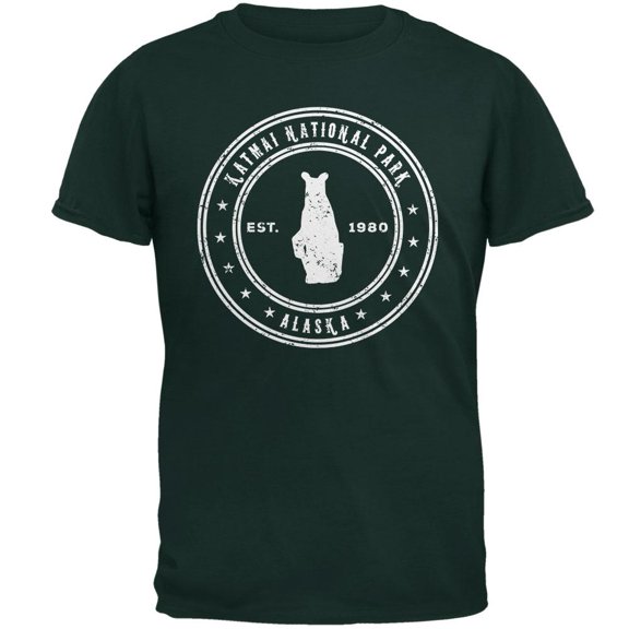 Katmai National Park Mens T Shirt Forest Green X-LG