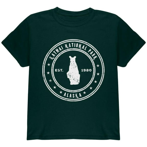Katmai National Park Youth T Shirt Forest Green YLG