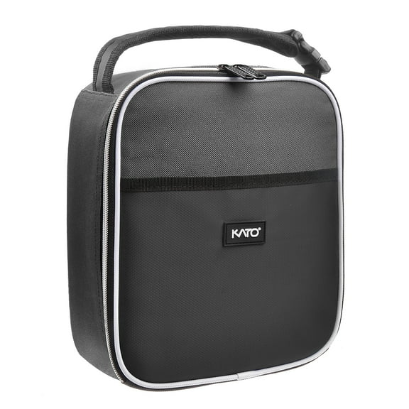 Kato Insulated Lunch Bag for Men Women, Black Adult Mini Lunchbox, Reusable Lunch Bag for Women with Handle, Leak-Proof Small Lunch Bag for Work, Office, School, Picnic, Travel