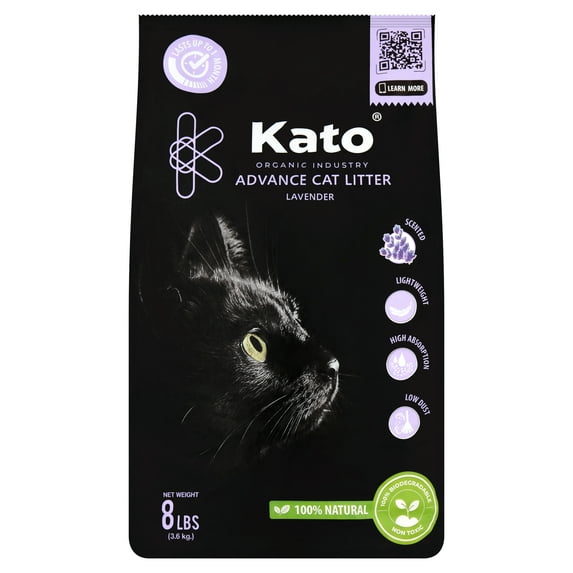 Kato Advance Cat Litter Scented Lavender Natural Organic Biodegradable 8lb Bag
