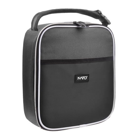 Kato Insulated Lunch Bag for Men Women, Black Adult Mini Lunchbox, Reusable Lunch Bag for Women with Handle, Leak-Proof Small Lunch Bag for Work, Office, School, Picnic, Travel