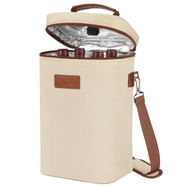 Opux 2 Bottle Wine Carrier Tote, Insulated Leakproof Wine Cooler Bag, Wine Travel Bag Tote For Picnic Beach, Portable Wine Bottle Carrying Case, Gift Opux 2 Bottle Wine Carrier Tote, Insulated Leakproof Wine Cooler Bag, Wine Travel Bag Tote For Picnic Beach, Portable Wine Bottle Carrying Case, Gift