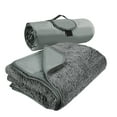 thumbnail image 1 of Kato Outdoors Waterproof Throw Blanket, Stadium Windproof Sherpa Fleece Blanket for Traveling, Camping, Hiking, and Football, Machine Washable, Light Gray, 51'' x 59'', 1 of 8