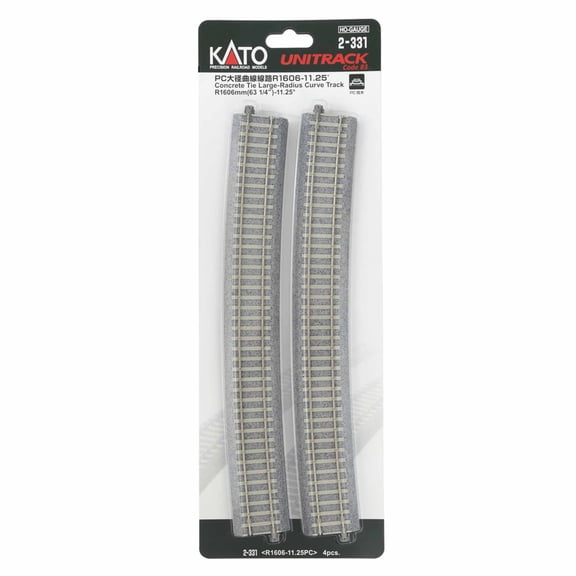 Kato USA Inc. HO Concrete Tie Large-Radius Curve Track R1606mm KAT2331 HO Track