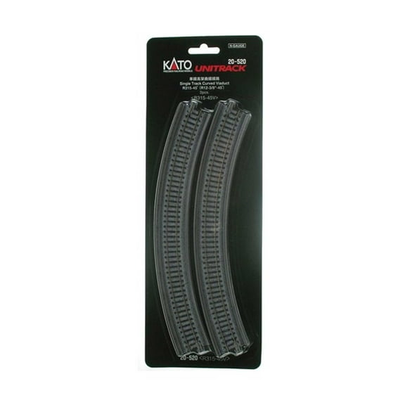 Kato USA Inc. N 315mm 12-3/8 Radius 45-Degree Viaduct 2 KAT20520 N Track
