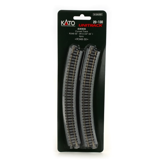 Kato USA Inc. N 348mm 13-3/4 Radius Curve 30-Degree 4 KAT20130 N Track