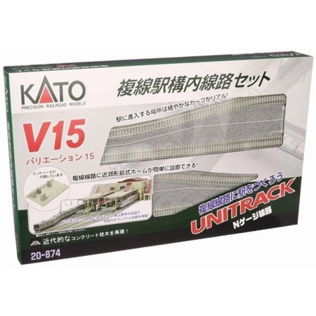 Kato 20-874 N Scale V15 UNITRACK Japanese Packaging Double Track Set for Station