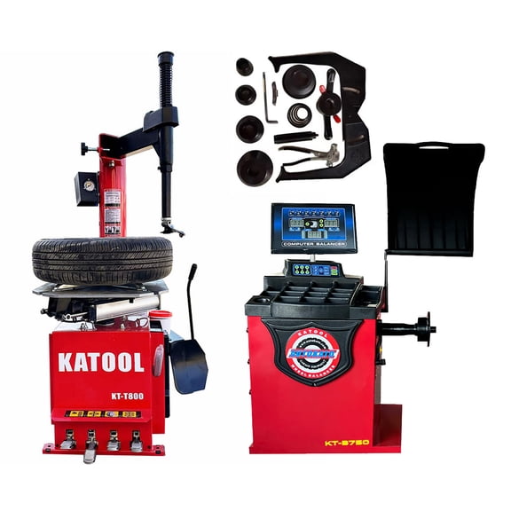 Katool KT-T800 Tire Changer Machine 2.0HP Bead Blaste and KT-B750 Automatic Wheel Balancer for Cars, SUVs & Light Trucks