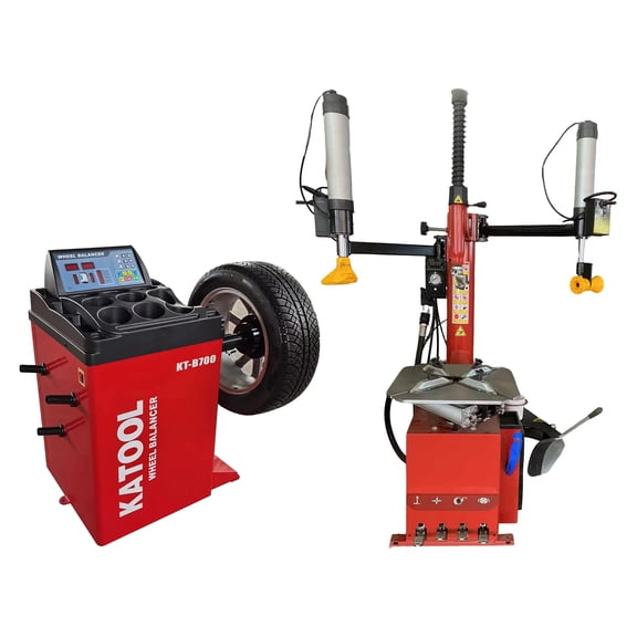 Katool KT-T833 Tire Changer & KT-B700 Wheel Balancer Combo, 2.0HP, 120V, for Auto Shops, Tire Service Centers & Home Garages