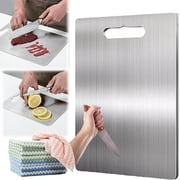 Katori Titanium Board, Titanium Boards for Kitchen,Stainless Steel Board, Double Sided Chopping Board for Meat Vegetable Fruit, 13.4 x 9 in