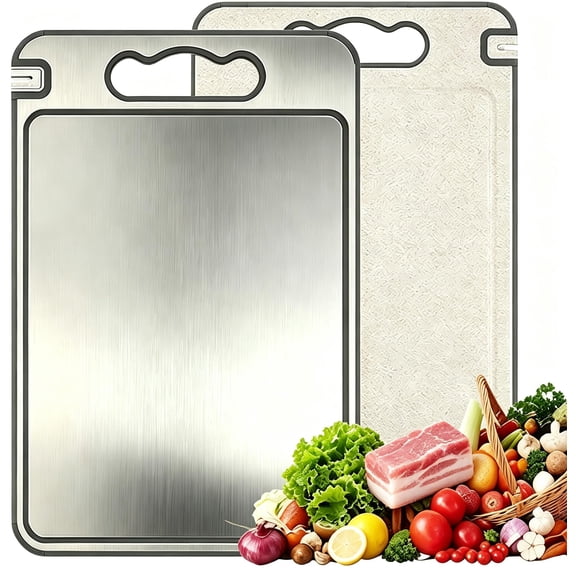 Katori Titanium Cutting Board,14.510 Katori Cutting Board With Knife Built-In Sharpener & Juice Groove,Dual-Sided Titanium & Pp Katori Titanium Cutting Boards For Kitchen,Easy To Clean