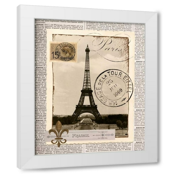 Katrina Craven 4x14 White Modern Wood Framed Wall Art Titled - Paris Memories