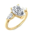 thumbnail image 1 of Katrina- Moissanite Pear Shape Lab Diamond Engagement Ring With Pear Sidestones, 1 of 4