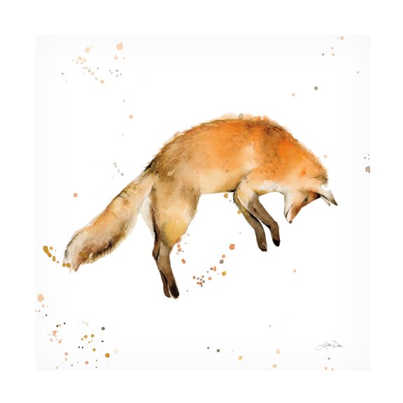 Katrina Pete 'Jumping Fox' Canvas Art