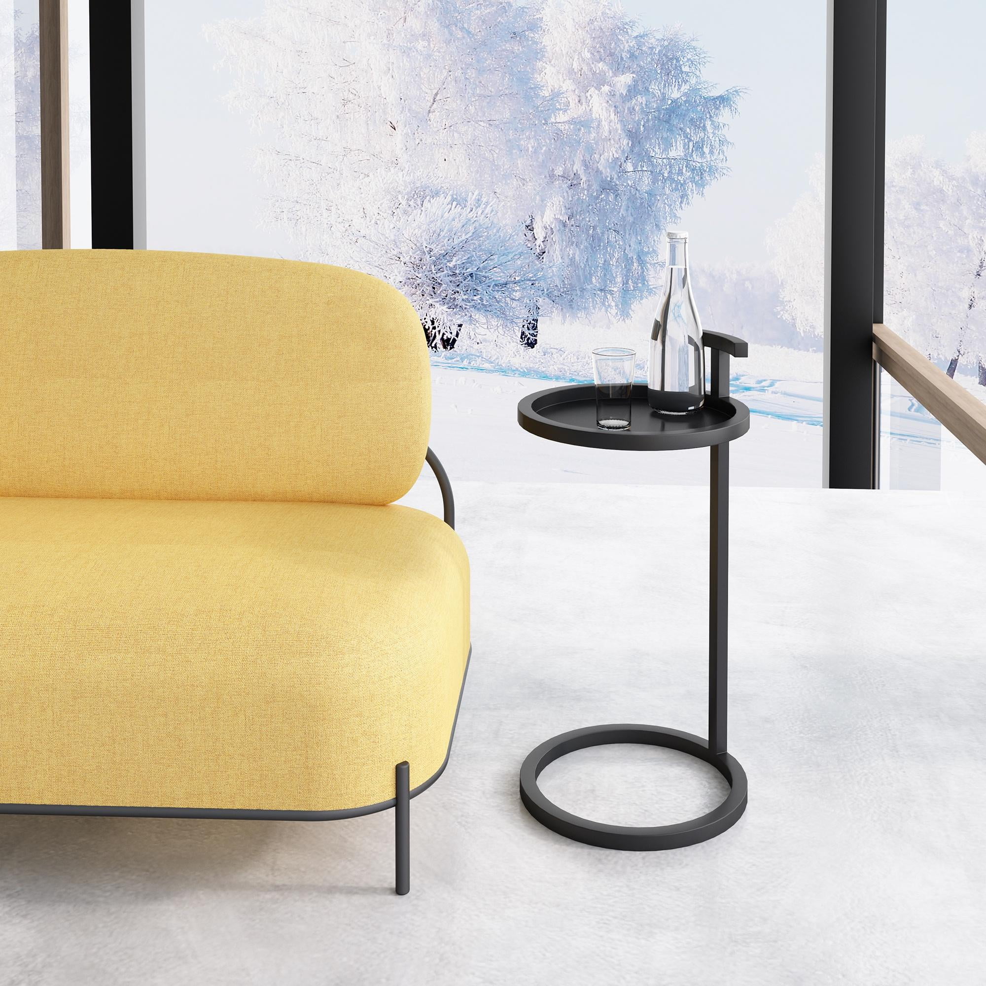 Camden Black and Gold Metal Round Side Table