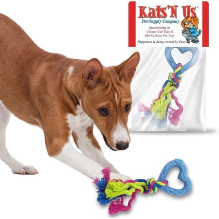 Kats 'N Us Puppy Teething Toys Dog Rope Rubber Chew Toy (1 Pack) Blue