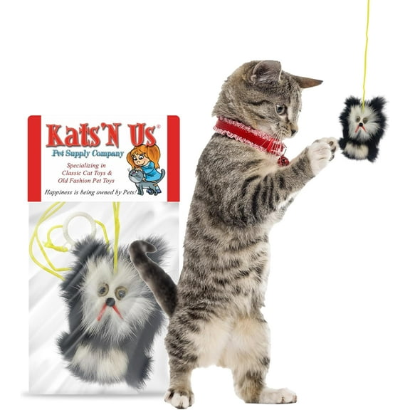 Kats'N Us Shake'N Squeak Bouncy Teaser Cat Toy - Interactive Cat Toys for Stimulating Play - Indoor Cat's Delight, Features Squeaking Sounds for Cats - Panda