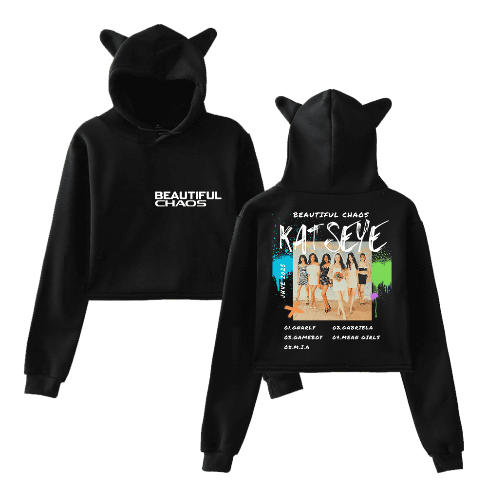 Katseye Album Beautiful Chaos Girl's Cute Cat Ear Cropped