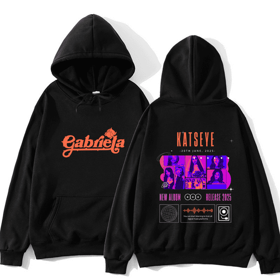Katseye Merch Gabriela Hoodies Long Sleeve Hooded Sweatshirt Unisex Fashion Tops