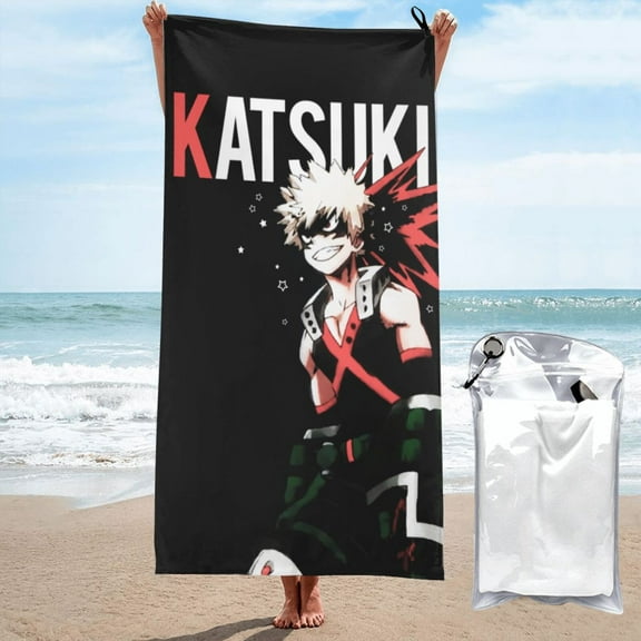 Katsuki Bakugo Beach Towels Lightweight Sand Free Oversized Large Bath Towel Quick Dry Absorbent Towel for Travel Swim Pool Gym Yoga Camping Outdoor 27.5"X55"