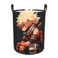 thumbnail image 1 of Katsuki Bakugo Laundry Basket Foldable Circular Dirty Clothes Toys Storage Organizer Bin Basket with Handles, Round Hamper For Bedroom Livingroom Bathroom, 1 of 8