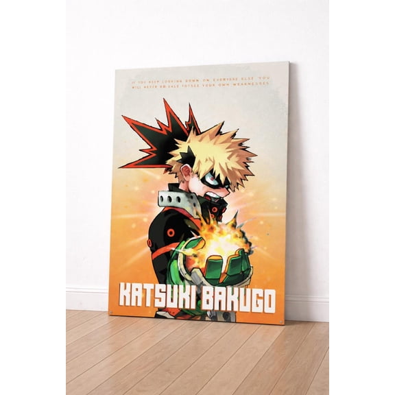 Katsuki Bakugo Poster Printable – My Hero Academia Anime Wall Art – MHA Manga Decor 8x12 Inches, UNFRAMED