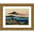 thumbnail image 1 of Katsushika Hokusai 14x11 Gold Ornate Wood Frame and Double Matted Museum Art Print Titled - Dawn at Isawa in Kai Province, 1 of 4