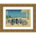 thumbnail image 1 of Katsushika Hokusai 14x11 Gold Ornate Wood Frame and Double Matted Museum Art Print Titled - Sazai Hall, Temple of Five Hundred Rankan, 1 of 4