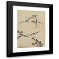 thumbnail image 1 of Katsushika Hokusai 18x24 Black Modern Framed Museum Art Print Titled - Three Birds Perched on Branches, One with Blossoms (1830-1850), 1 of 5