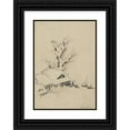 thumbnail image 1 of Katsushika Hokusai 18x24 Black Ornate Framed Double Matted Museum Art Print Titled: Buildings and Large Tree on the Waterfront, with Two Boats Anchored Offshore (1830-1850), 1 of 5