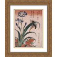 thumbnail image 1 of Katsushika Hokusai 2x Matted 20x24 Gold Ornate Framed Art Print 'Kingfisher,?carnation, iris', 1 of 2