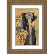 Katsushika Hokusai 2x Matted 20x24 Gold Ornate Framed Art Print The waterfall?of?Amida?behind?the?Kiso?Road