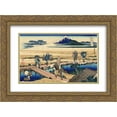 thumbnail image 1 of Katsushika Hokusai 2x Matted 24x20 Gold Ornate Framed Art Print 'Nakahara in the Sagami province', 1 of 2