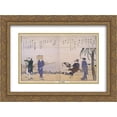 thumbnail image 1 of Katsushika Hokusai 2x Matted 24x20 Gold Ornate Framed Art Print 'Spring?scene?along?the?Sumida', 1 of 2