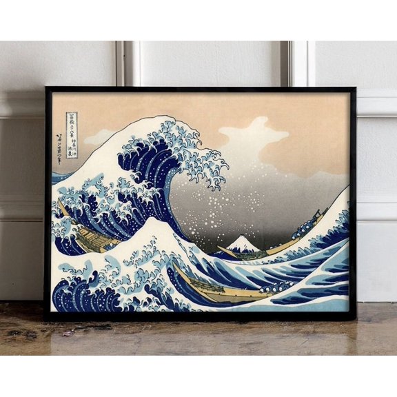 Katsushika Hokusai Poster, The Great Wave Poster, Japanese Art, Vintage Poster, Katsushika Hokusai print, 24x36 UNFRAMED