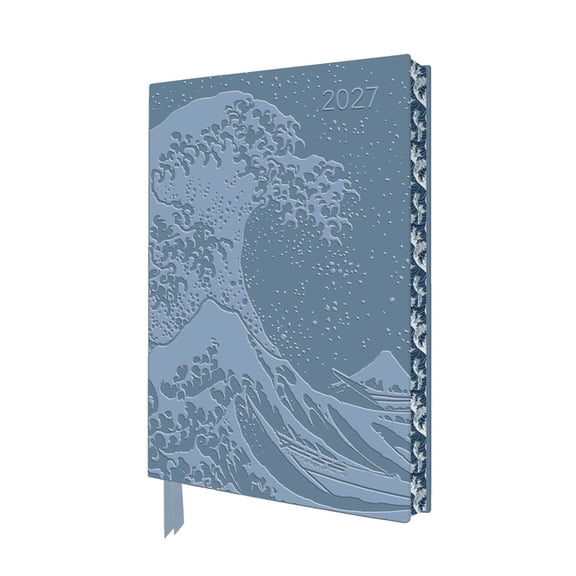 Katsushika Hokusai: The Great Wave 2027 Artisan Art Vegan Leather Diary Planner - Page to View with Notes, (Hardcover)