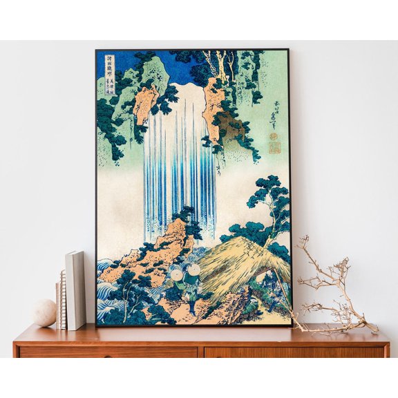 Katsushika Hokusai Yoro Waterfall Vintage Japanese Wall Art Antique Decor Ukiyo-e Woodblock, Unframed Poster