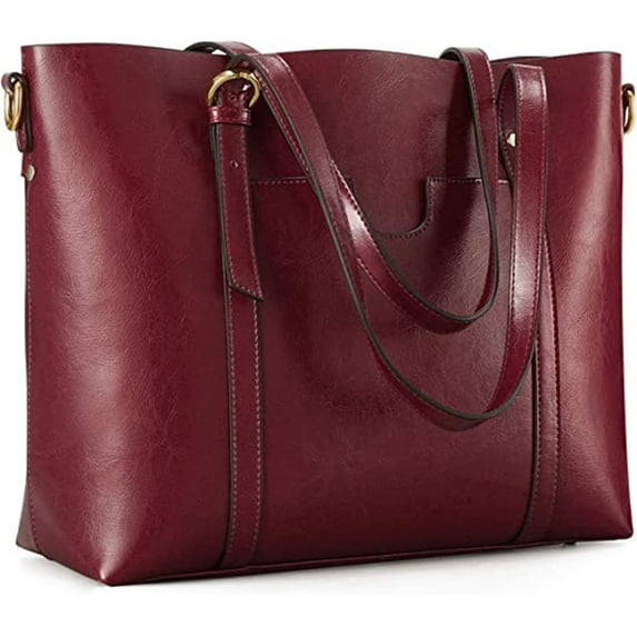 Kattee Genuine Leather Women Tote Bag Soft Handbags Vintage Shoulder Purses Fashion Top Handle Bag Large Capacity