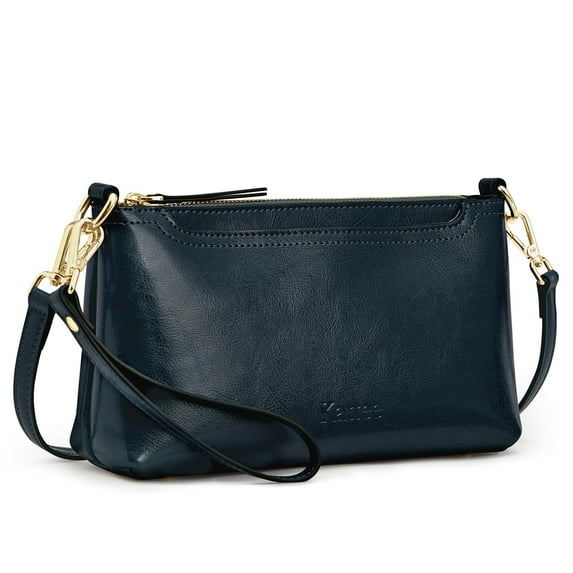 Kattee Leather Crossbody Bags for Women Trendy, Small Shoulder Purses and Handbags, Clutch Wristlet Wallet with 2 Straps
