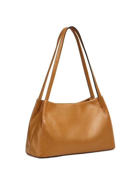 Leather Purses and Handbags for Women, Soft Genuine Leather Shoulder Hobo Bags with Top Magnetic Snap Closure