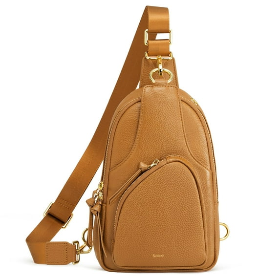 Kattee Sling Bag for Women, Leather Fanny Packs Crossbody Purse, Small Chest Bag with RFID Blocking