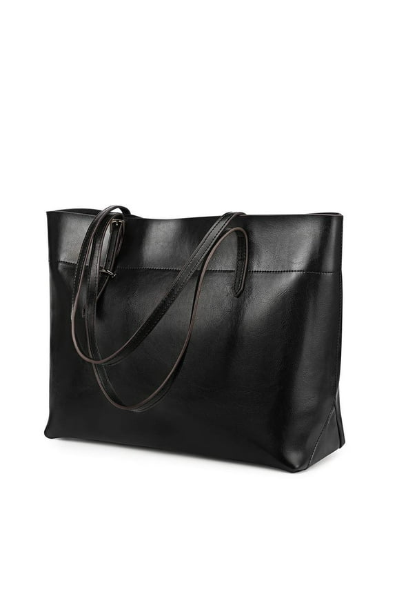 Vintage Genuine Leather Tote Shoulder Bag for Women Satchel Handbag with Top Handles