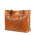 thumbnail image 1 of Kattee Vintage Genuine Leather Tote Shoulder Bag for Women Satchel Handbag with Top Handles, 1 of 6