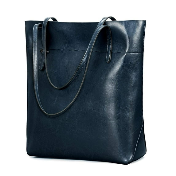 Kattee Vintage Genuine Leather Tote Shoulder Handbag for Woman with Adjustable Handles