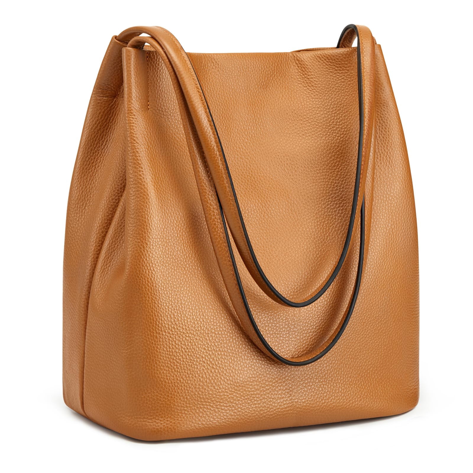 Kattee Women Soft Genuine Leather Totes Shoulder Bag Purses and Handbags with Top Magnetic Snap Closure